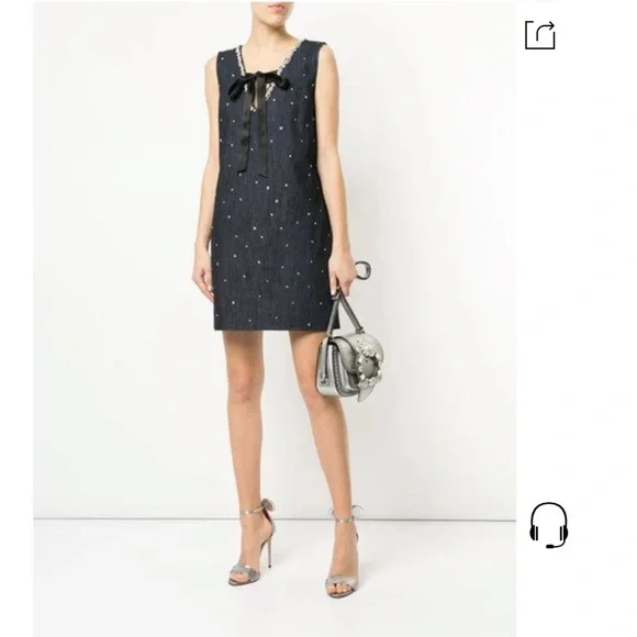 ワンピース MIU MIU Denim mini dress Miu Miu Denim Mini Dress | Blue | FARFETCH